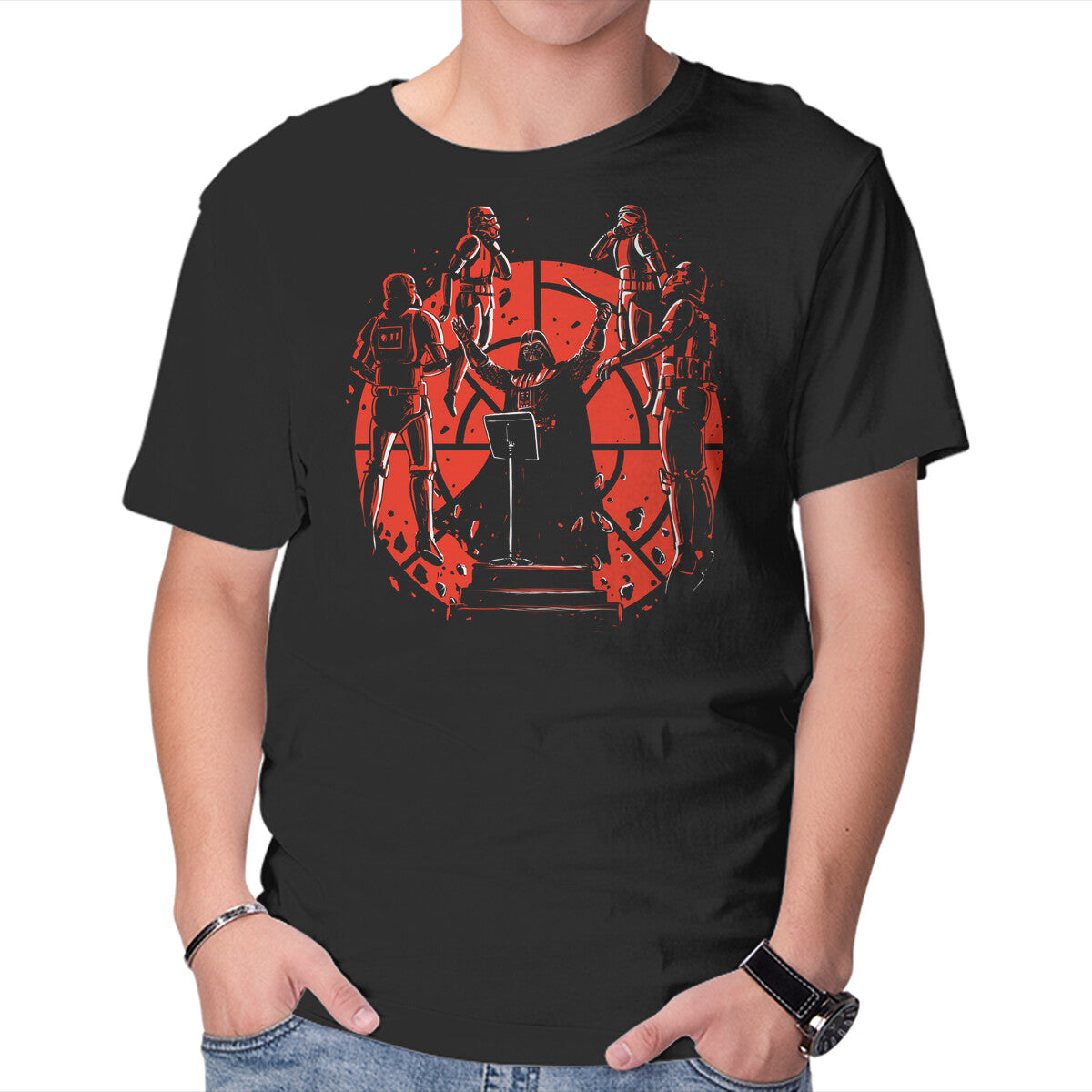 Unisex Crew Neck T-Shirt The Dark Side Symphony Graphic Short Sleeve Casual Tee XXXL