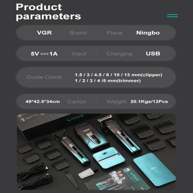 Hub-Professioneller Elektrorasierer Schnitzschere Multifunktionale Haarschneidemaschine Digitalanzeige Elektrisches Haarschneidemaschinen-Set Haartrimmer