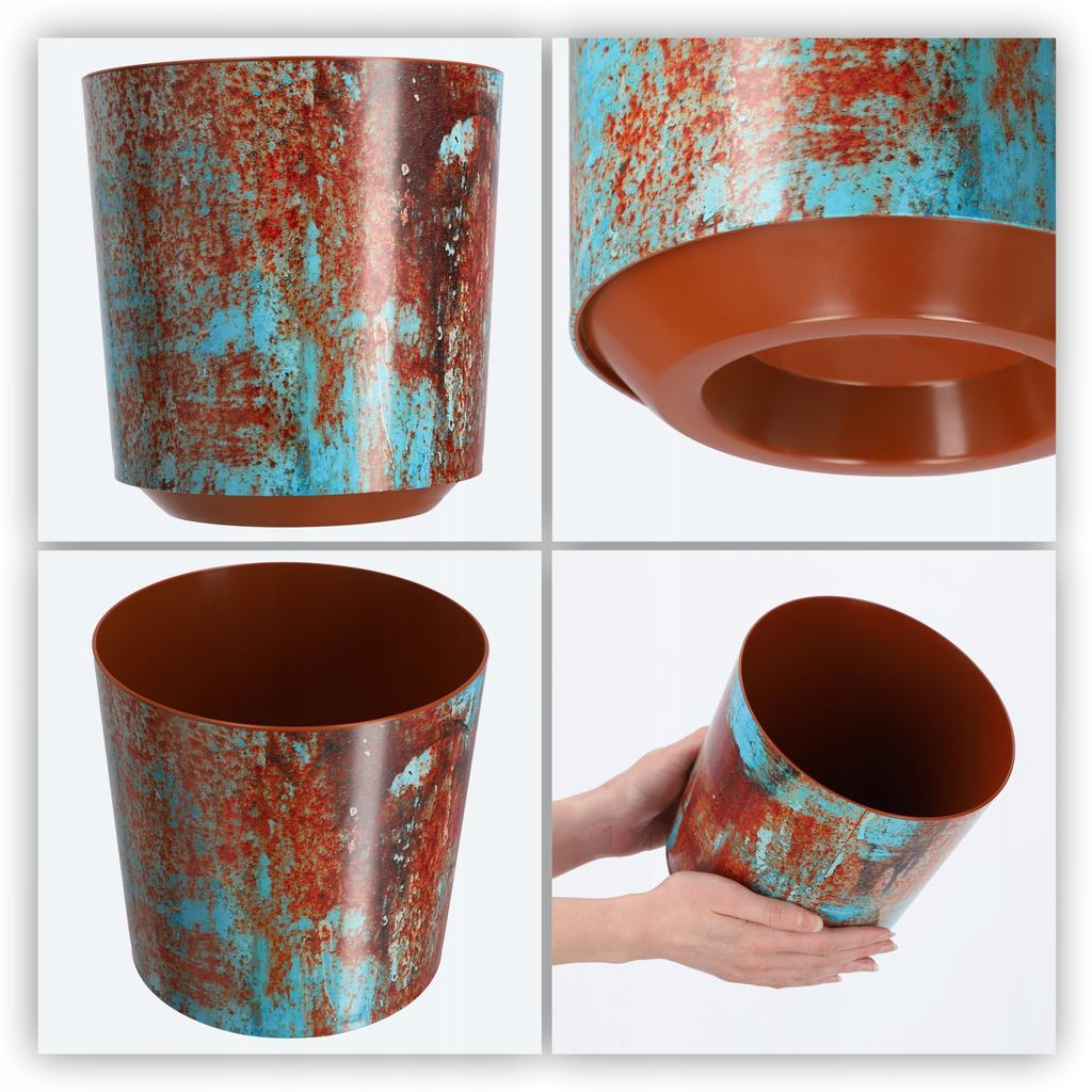 KADAX Flowerpot Cover for Flowerpot Rusty Flowers 19x20cm