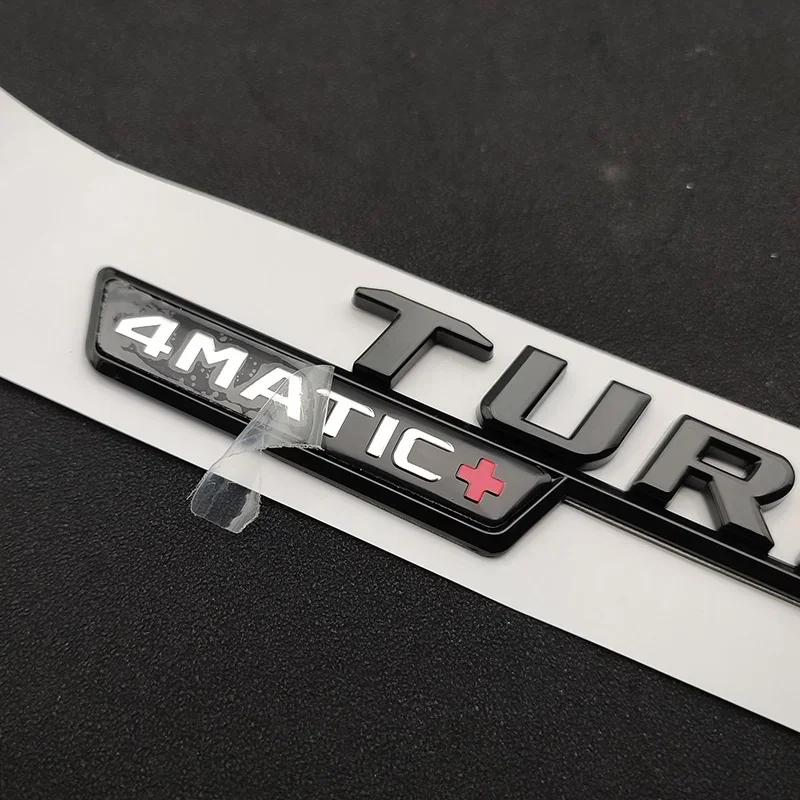 2 Stück Auto Buchstaben Kotflügel Zierleiste Plakette Turbo 4matic Plus Emblem Aufkleber Für Mercedes A45 Cla45 Amg C117 Gla45 Gle53 X247 Zubehör