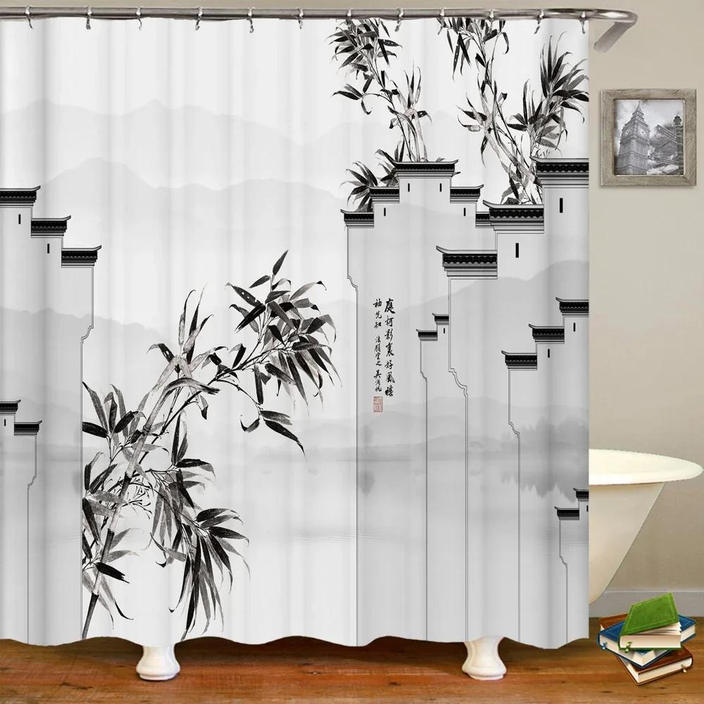 3d Shower Curtain Japanese style landscape Waterproof Bathroom Curtain With Hooks Home Decoration Washable Polyester Bath Screen