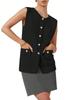 Women's Sleeveless Button Down Sweater Vest Round Neck Knit Cardigan Tank Top