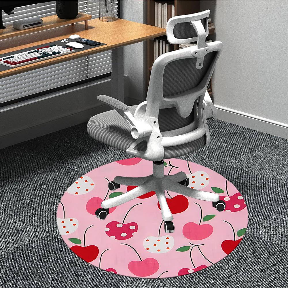 

1pc Cherry Pattern Chair Carpet for Office - Durable, Ideal for Chair Mats, Stylish & Functional Decorative Rug yy260130099 80cm by 80cm
