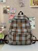 Adorable Dachshund Tweed Plaid Backpack for Girls - Junior High To College Students (2025 Autumn/Winter Collection)