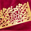 25/50Pcs Disposable Rose Flower Paper Napkin Rings Laser Cut Foil Paper Napkin Holder, Leaf Vine Serviette Rings For Table Decor