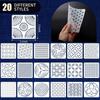 20ks/25ks Geometrická vzorová sada šablon Sashiko Opakovaně použitelná PET sada nití na Sashiko Ruční DIY šablona pro výšivku Sashiko
