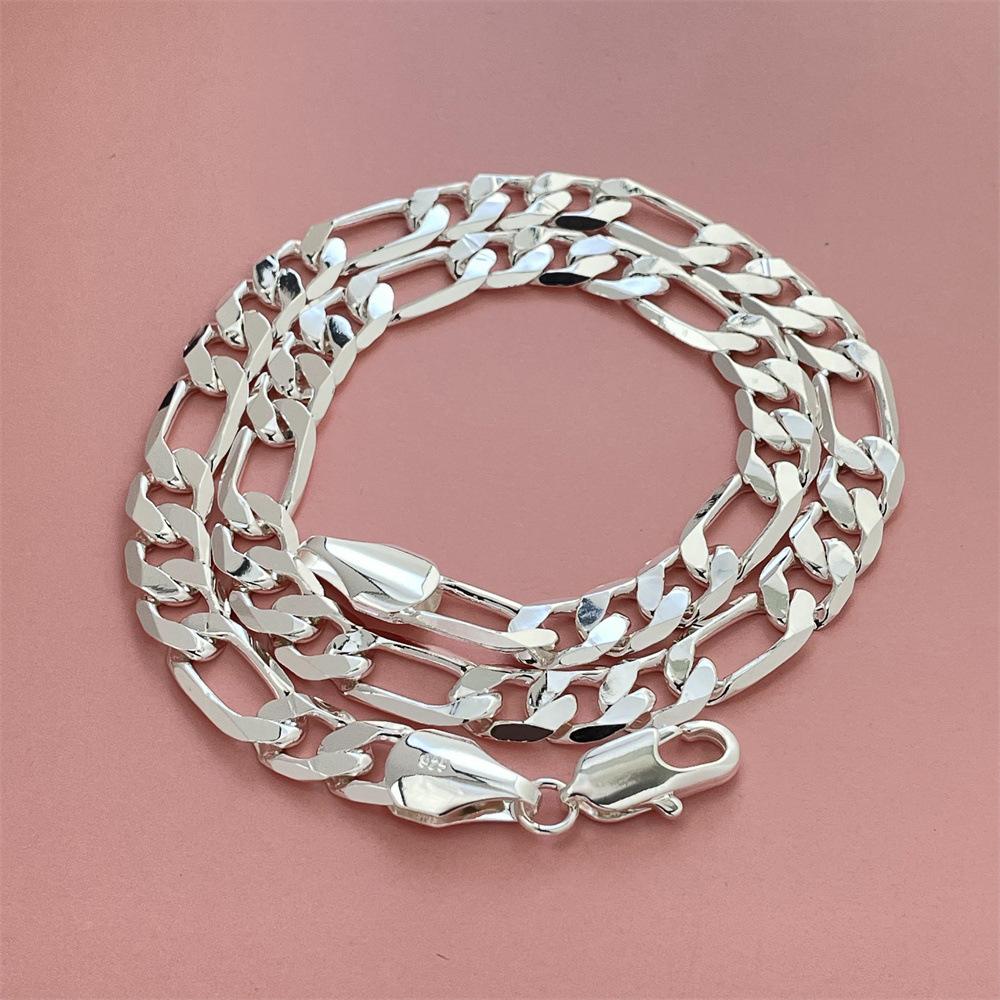 2026 European and American Jewelry Plated 925 Silver 10MM Three To One Ferrero Necklace 40-75CM 10MM*40CM