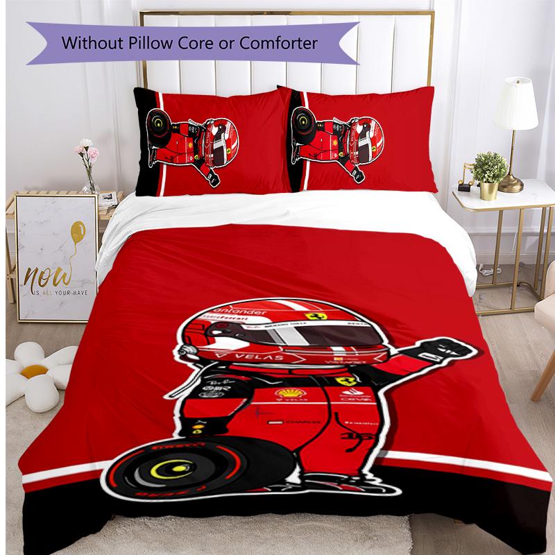 Formula Racing Printed 3PCS Bedding Set Soft Breathable Duvet Cover Pillowcases Set Washable Bedroom Decor Home Gift