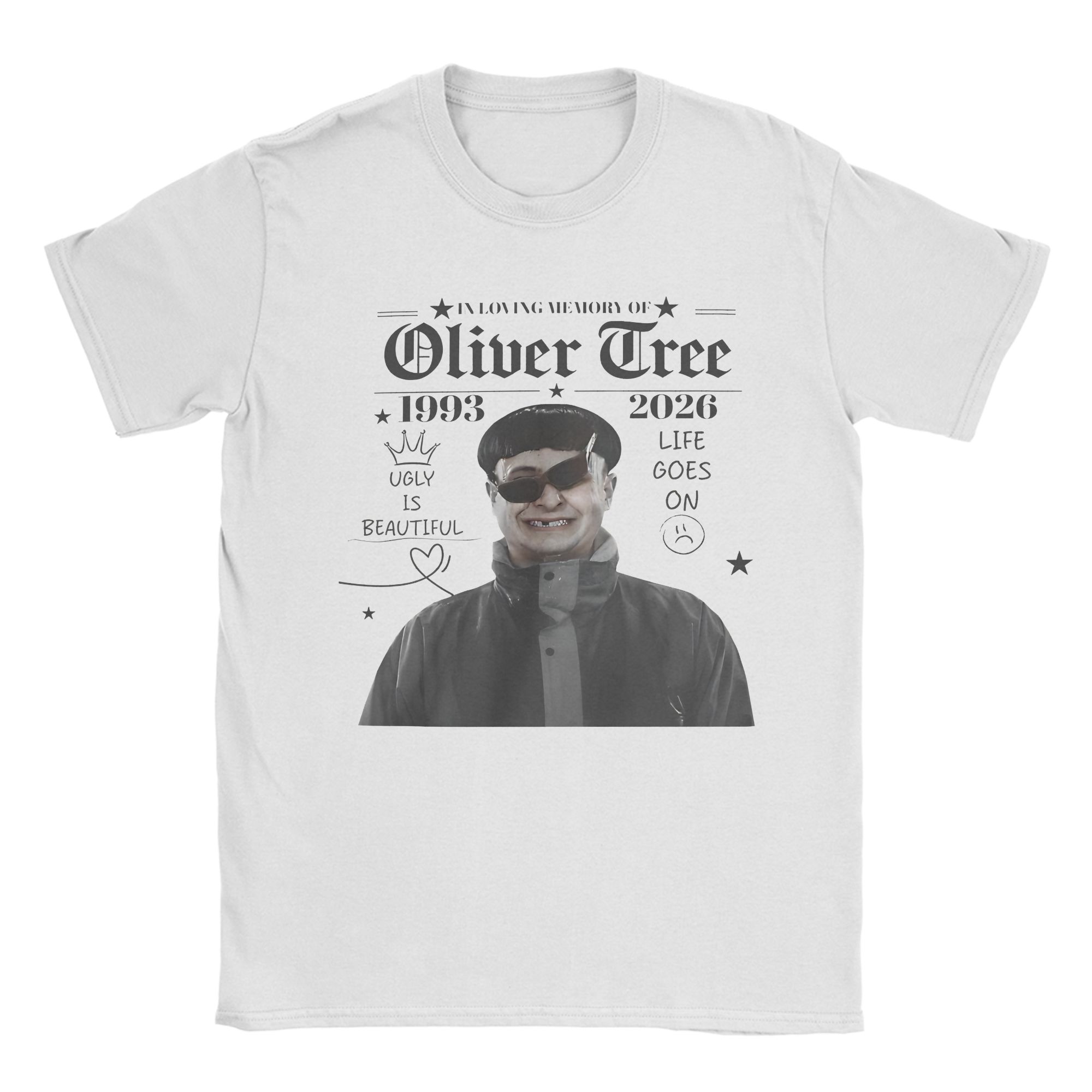 Oliver Tree Rest In Peace 1993 To 2026 Memorial Unisex Unisexs T Shirt Novelty Tee Shirt O Neck TShirts Cotton Summer Clothing S
