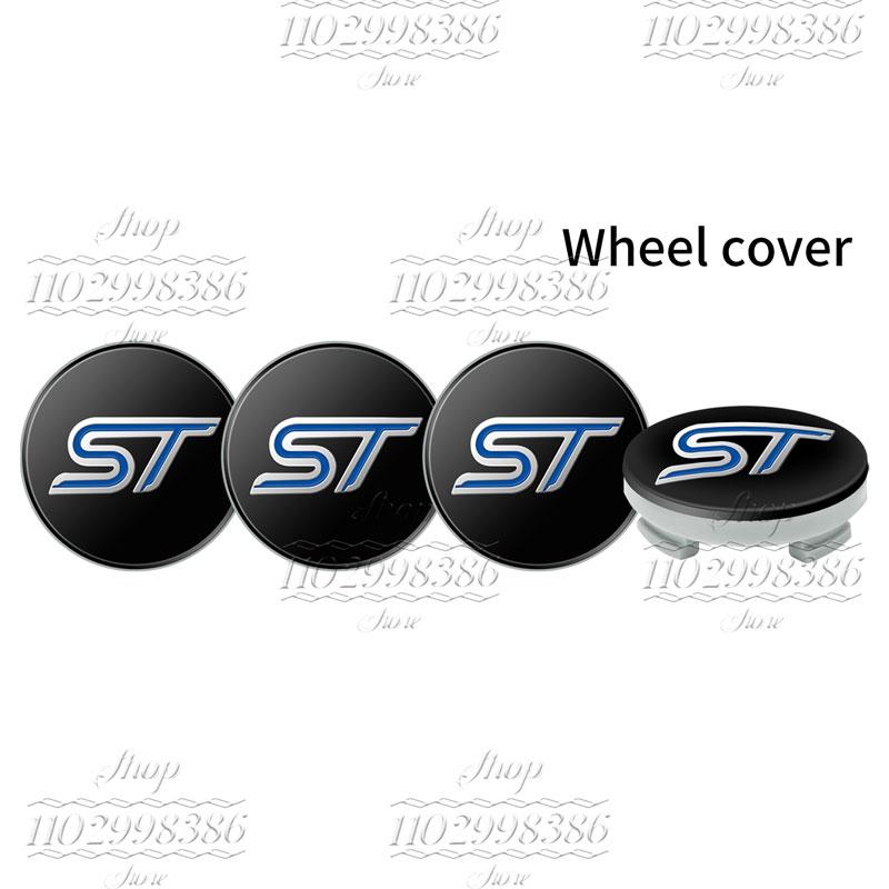 4Pcs Car Styling ST Emblem Wheel Center Hub Cover Sticker Rim Badge Accessories For Ford Focus Fiesta MK2 3 4 5 Kuga Mondeo Edge CVV1