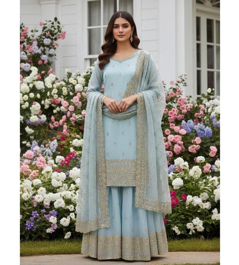 Women's Ready to Wear Designer Salwar Kameez Palazzo Set Indian Bollywood Salwar Suit Dress