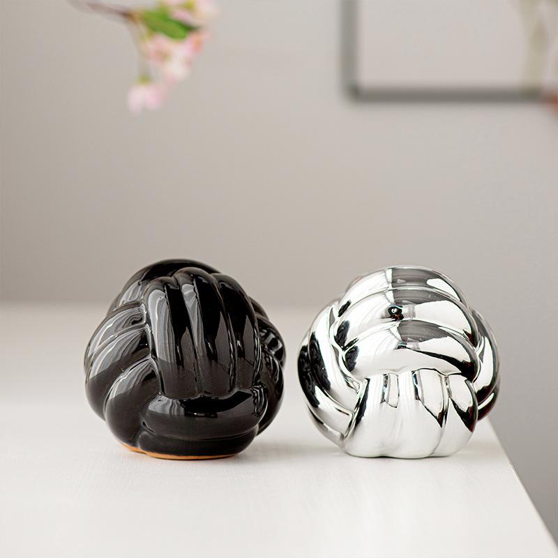 Nordische Keramik Kugel Statue Ornament Gestreift Modern Schreibtisch Foyer Raum Dekor High-End Heimkunst Dekoration Party Dekoration