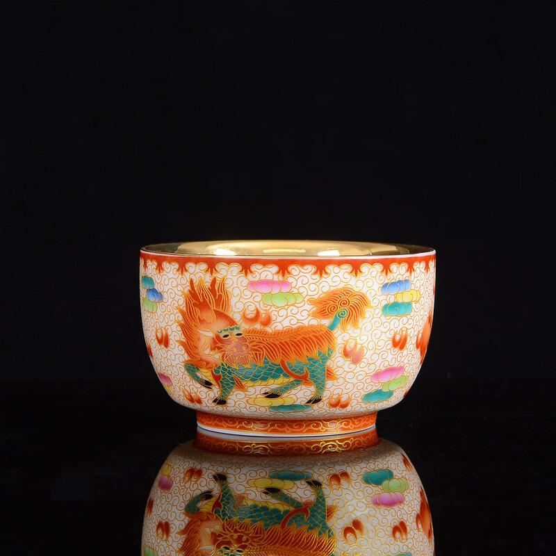 Chaxun Gilded Ceramic Teacup with Crystal Filter