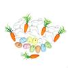 18 Pieces Hare Carrot Egg Ornaments DIY Craft Foam Easter Decoration Set Colorful