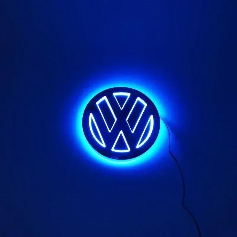 VW 11cm 4D/5D Logo Light LED Rear Badge Light Front Grille For VW Bora Golf Jetta XSAK2 POLO MAGOTAN Passat Logo Light Trunk Sticker
