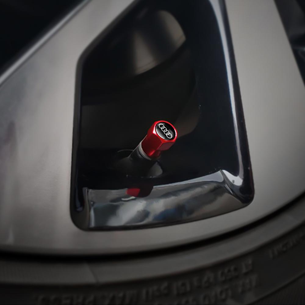 4pcs High Quality Car Wheel Tire Valve Stem Caps for Audi S A3 A7 Q3 8v RS5  B7 A4 B9 A6 C7 A6 C6 A3 8p Q7 4l S8 Q8 B2 B3 B4 B5