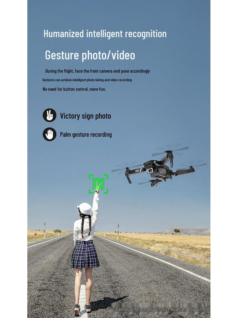 HD Kids' Remote Control Folding Quadcopter Drone Toy for Aerial Photography