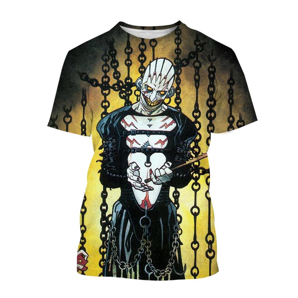 Summer Fashion Trend Creative 3D Printing Printed Horror Movie Hip-hop Casual Comfortable Printed Short Sleeved T-shirts