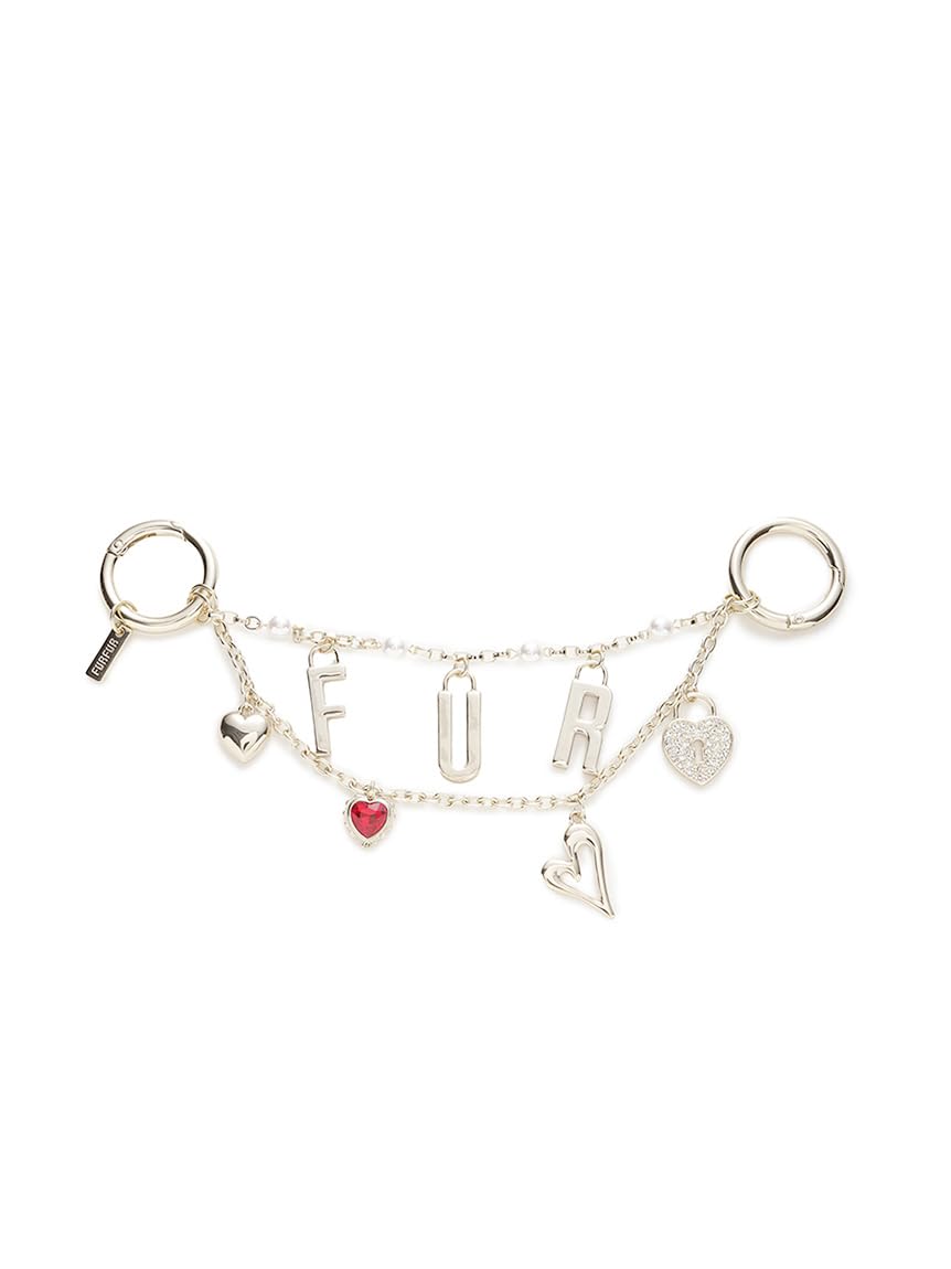 Furfur Logo Heart Bag Charm RWGG261540 GLD Free Size Women s