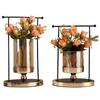 Light Luxury Candlestick Vase Dual-purpose Ornaments Modern Simple Living Room Dining Room Wrought Glass Flowerware Decoration Soft Decoration
