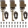 3 Stück Schrankschloss Antikes Schloss Dekoratives Möbelschloss Mit Schlüssel Für Schmuckschatulle/Holzschatulle/Schublade/Schrank/Antikschatulle Bronze - DD
