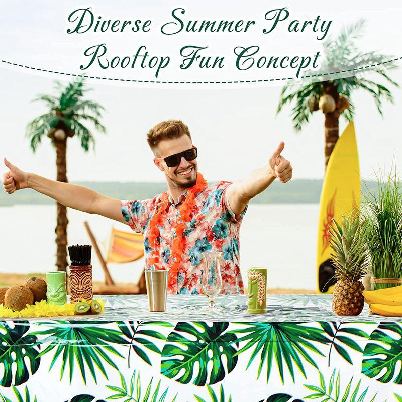 Hawaiian Party Disposable Tablecloth Palm Leaves Table Cover Hawaii Wedding Tropical Jungle Birthday Party Tableware Supplies