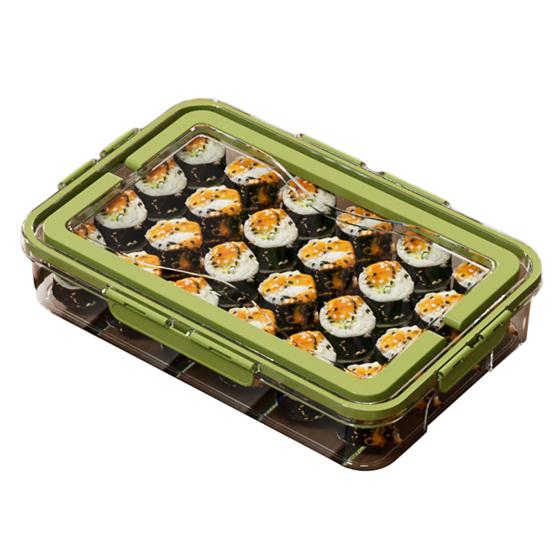 Food Storage Box Snack Box Container with Lid Large Capacity BPA Free Transparent Design Easy to Clean Divided Serving Tray