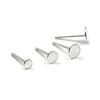 S925 Sterling Silver Flat Head Stud Earrings Pearl DIY Jewelry Accessories