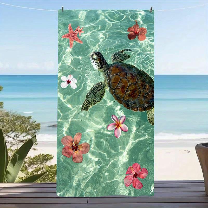 Tribal Sea Turtle Beach Towel Pattern Print Oversized Microfiber Quick Dry Sand Free Summer Vacation Pool Travel Boho Gift 2026