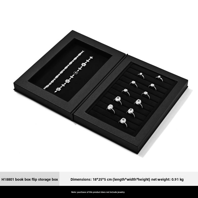 

Luxury Book Shape Jewelry Storage Box, Flip Cover Ring Necklace Bangle Organizer, Creative Jewelry Display Box