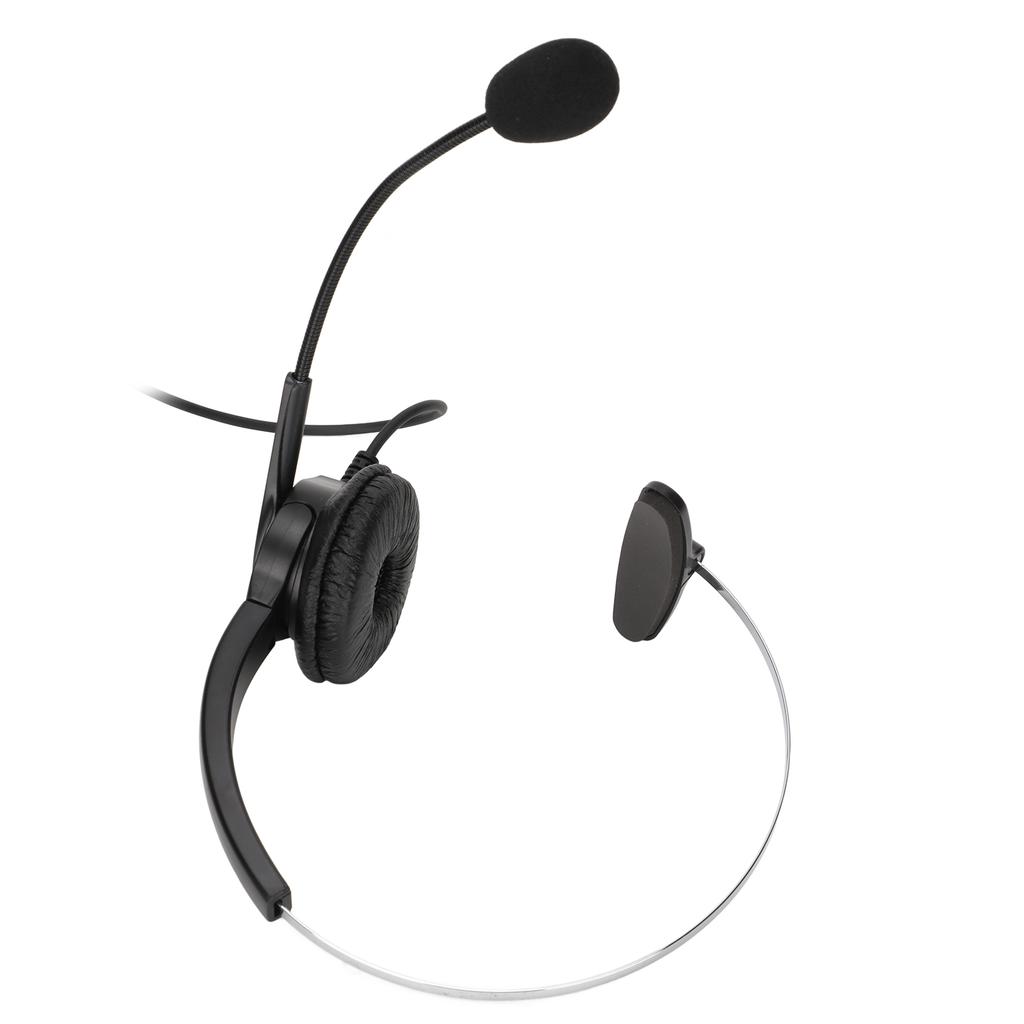 3.5mm Single Sided Business Headphone Adjustable Comfortable Mono Call Center Headset with Microphone for Phones Laptops