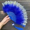 1PC Dance Hand Fan Party Decoration with Pendant Gothic Court Feather Lace Vintage Lolita Folding Fan