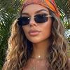 New retro classic frameless sunglasses, European and American fashion personalized trimmed narrow frame metal sunglasses for men and women