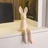 Sitting Bunny Statue Flocking Rabbit Figurine Easter Bunny Ornaments for Living Room Cabinet