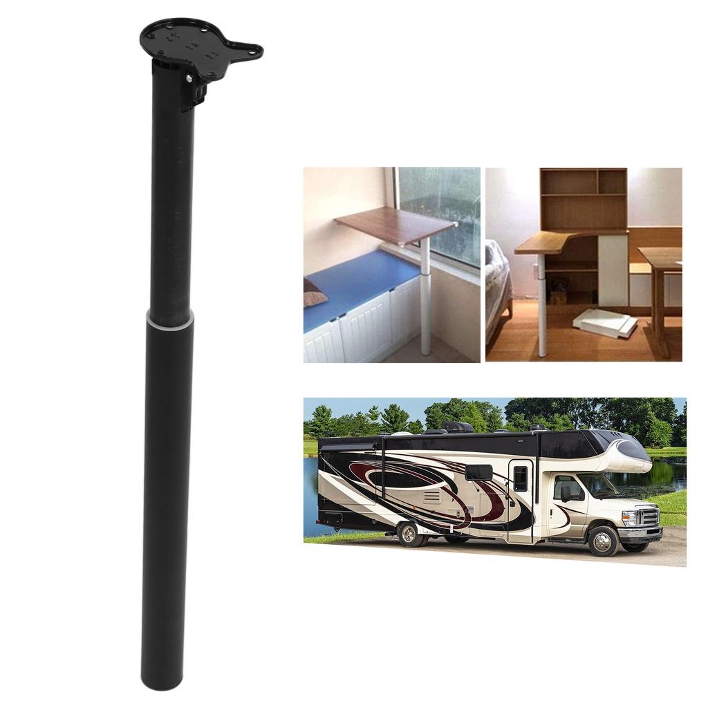 Adjustable Desk Leg Foldable Table Lifting Support Black Stainless Steel Shock Proof for RVs Yachts
