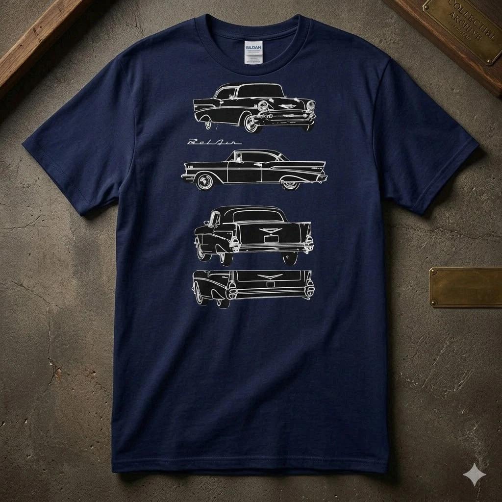 NEW! 1955 Chevy T Shirt Retro Hot Rod Car Tee Free Ship XXXL
