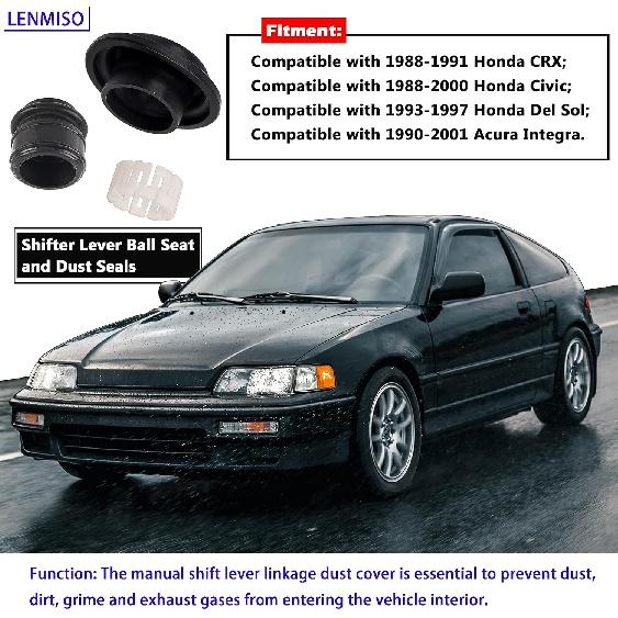 Shifter Lever Ball Seat And Dust Seals Compatible With Honda Civic 1988-2000 And Acura Integra 1990-2001 Replace 54110-SH3-003 54109-SA7-000