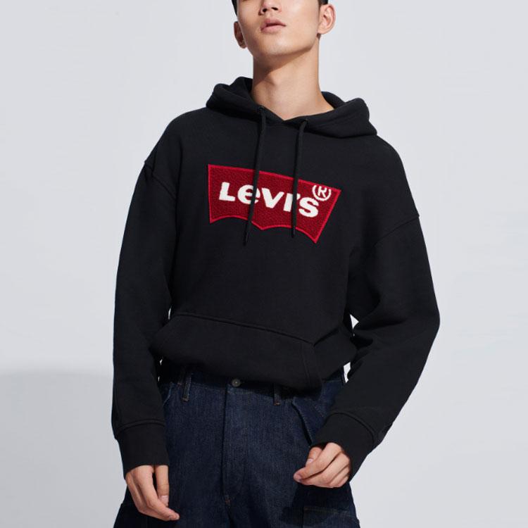 Levis Logo Patch Sweatshirt Men Sweatshirt Black 56629-0000