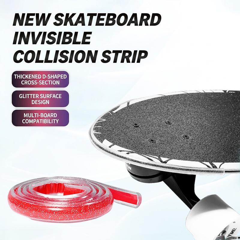 0,6/1/2M Třpytivá lišta na hranu skateboardu Tvar D Bez zbytků lepidla Všechny skateboardy Pro nadšence do každodenního ježdění