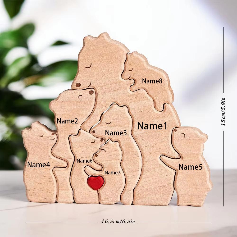 

Wooden Bear Home Art Puzzle Personalized Custom Birthday Gift Art Puzzle Home Decor Christmas Thanksgiving Mom Home Warm Gift Customized