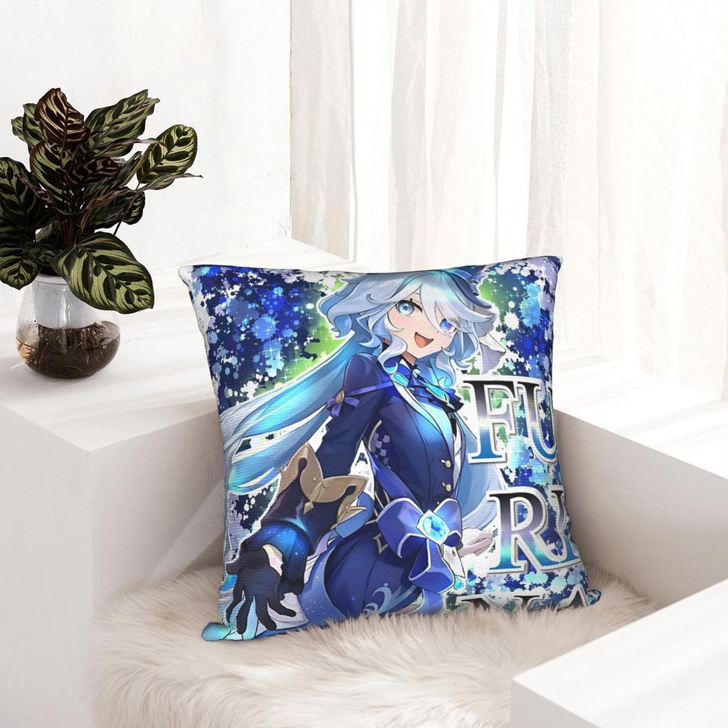 Furina Genshin Impact Waifu Pillowcase Double-Sided Printing Polyester Cushion Cover Decoration Pillow Case Cover Car Square