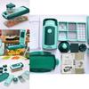 Compact Multi-functional Easy Food Chopper Vegetable Cutter Slicer With Green Durable Design For Effortless Vegetable Preparation And Storage