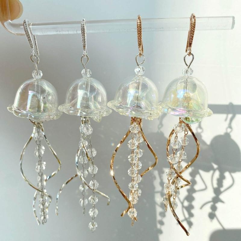 Fashion Jellyfish Tassels Drop Earrings Temperament Dangle Earrings Elegant Pendant Earring Party Jewelry Charm Earring
