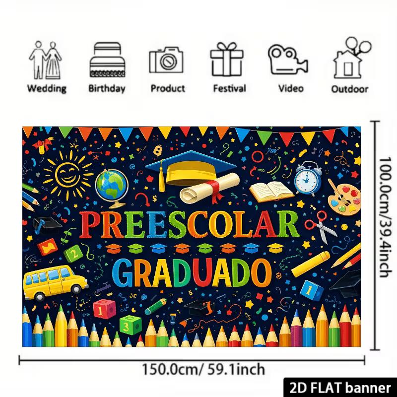 2D "Preescolar Graduado" Kids Graduation Photography Background
