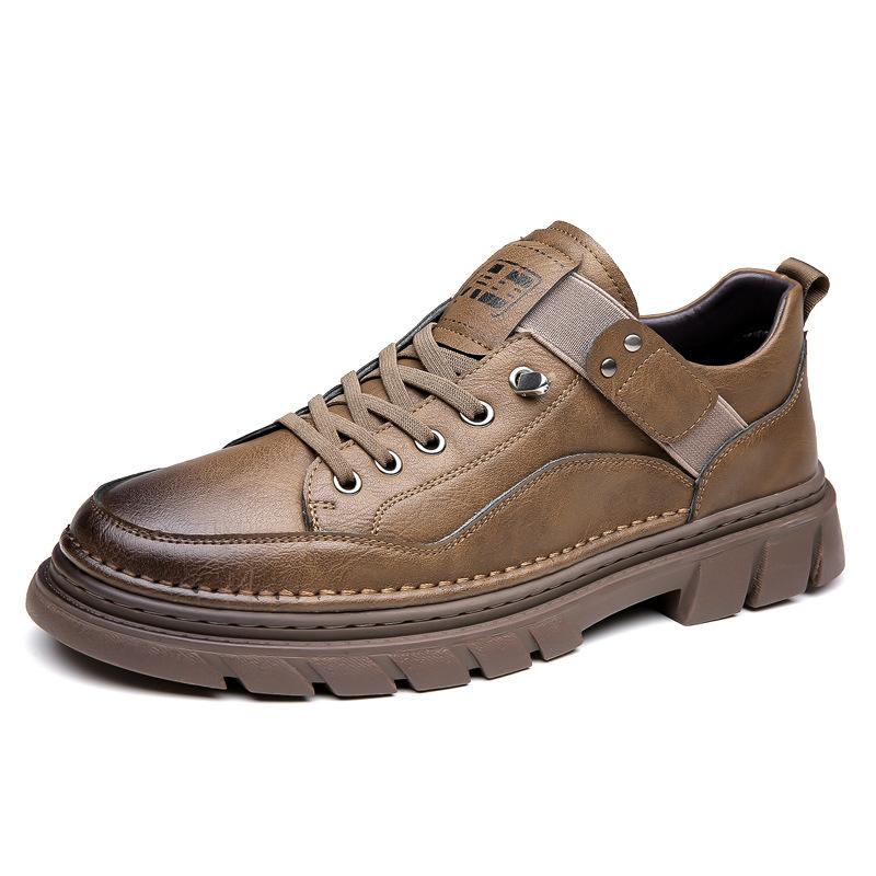 

Весна 2025 новая мужская повседневная кожаная обувь туфли для вождения натуральная кожа британский ретро бизнес рабочая универсальная обувь на доске мужчины 44