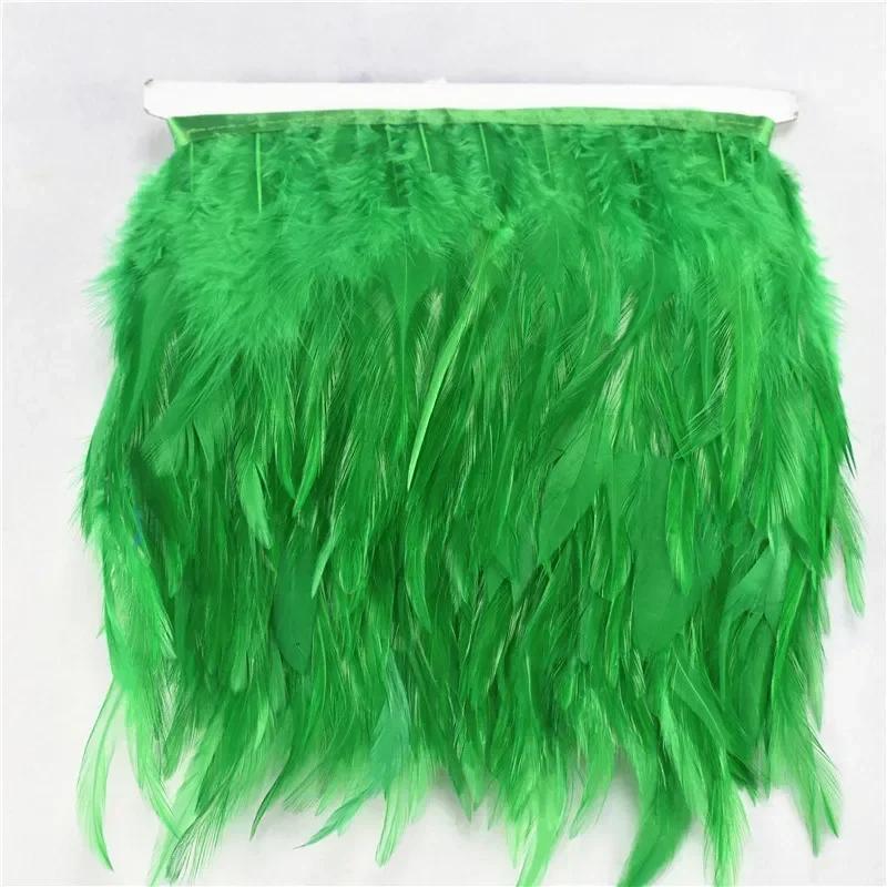 FeatherColored Pheasant Feathers On Tape Trim Fringe White Black Rooster Chicken Feather Skirt Trims Clothes Ribbon Sewing Handicrafts