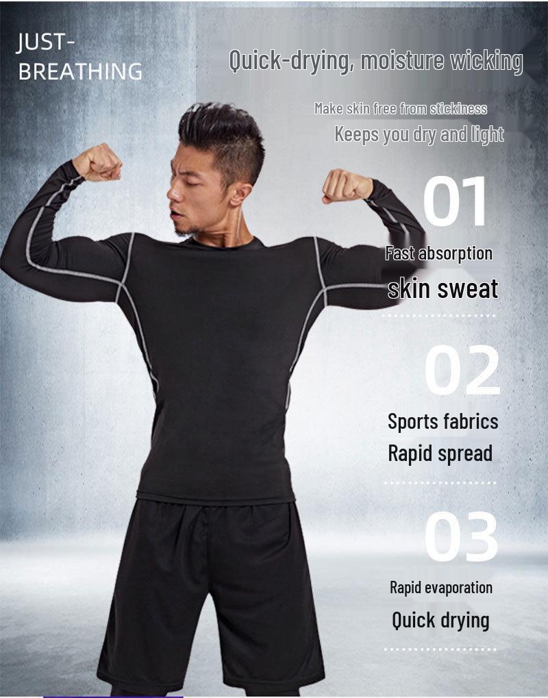 Men's Quick-Dry Tight Fit Sports T-Shirt for Training, Running, Swimming & Fitness