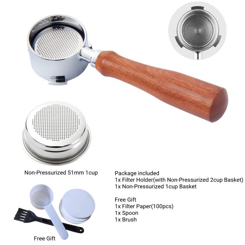 Für Delonghi EC685 EC680 Kaffee Siebträger 51MM Filterbodenloser Siebträger Nicht-druckbeaufschlagt/ Druckbeaufschlagt Kaffeezubehör