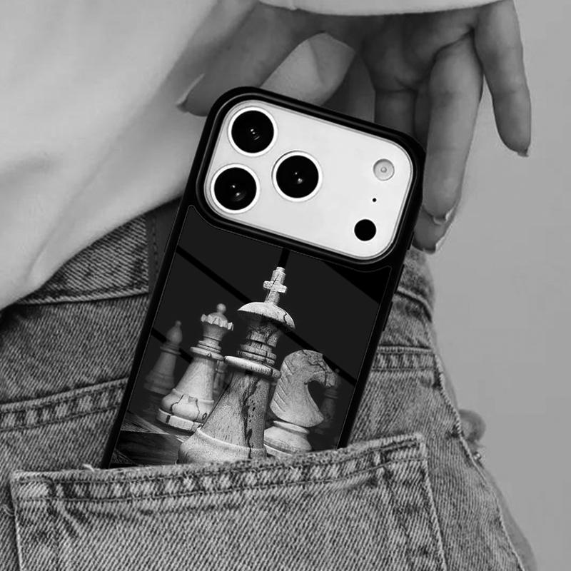 

Чехол для телефона «Шахматная доска Темный конь» для iPhone 16e 15 14 13 12 17 Pro Max Plus Air 17pro Чехол Coque iPhone 16