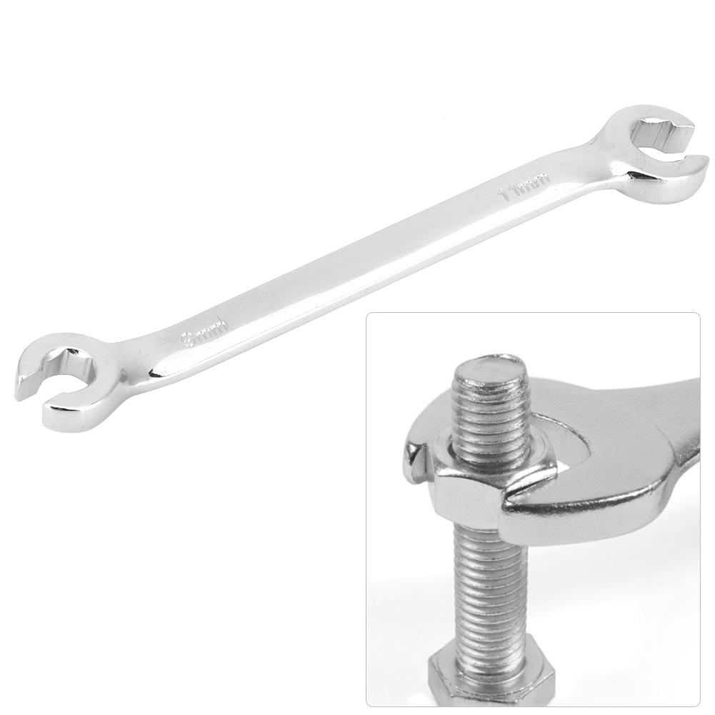 Flare Nut Wrench Carbon Steel 9 11mm Double Headed Open End Oil Tube Pipe Spanner